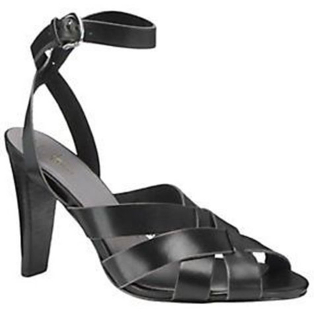 Cole Haan Black Leather Woman’s Heels Size 9B Ankle Strap Like New